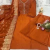 Viscose Silk Embroidered Kurti Set with Banarasi Dupatta - Image 6