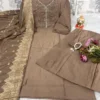 Viscose Silk Embroidered Kurti Set with Banarasi Dupatta - Image 9