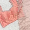 Wholesale Pure Organza Silk Saree with Zardozi Work Raw Silk Blouse | Scallop Cutwork Border Saree Manufacturer