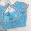 Wholesale Pure Organza Silk Saree with Zardozi Work Raw Silk Blouse | Scallop Cutwork Border Saree Manufacturer - Image 11