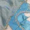 Wholesale Pure Organza Silk Saree with Zardozi Work Raw Silk Blouse | Scallop Cutwork Border Saree Manufacturer - Image 8
