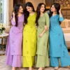 Wholesale Vatican Cotton Lucknowi Work Long Kurti with Plazo Set (XL–5XL) with Attached Inner – Set of 4 Colors