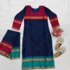 Women Kanchi Cotton Kurti Dupatta Set V-Neck Ethnic Suit - Image 3