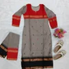 Women Kanchi Cotton Kurti Dupatta Set V-Neck Ethnic Suit - Image 9
