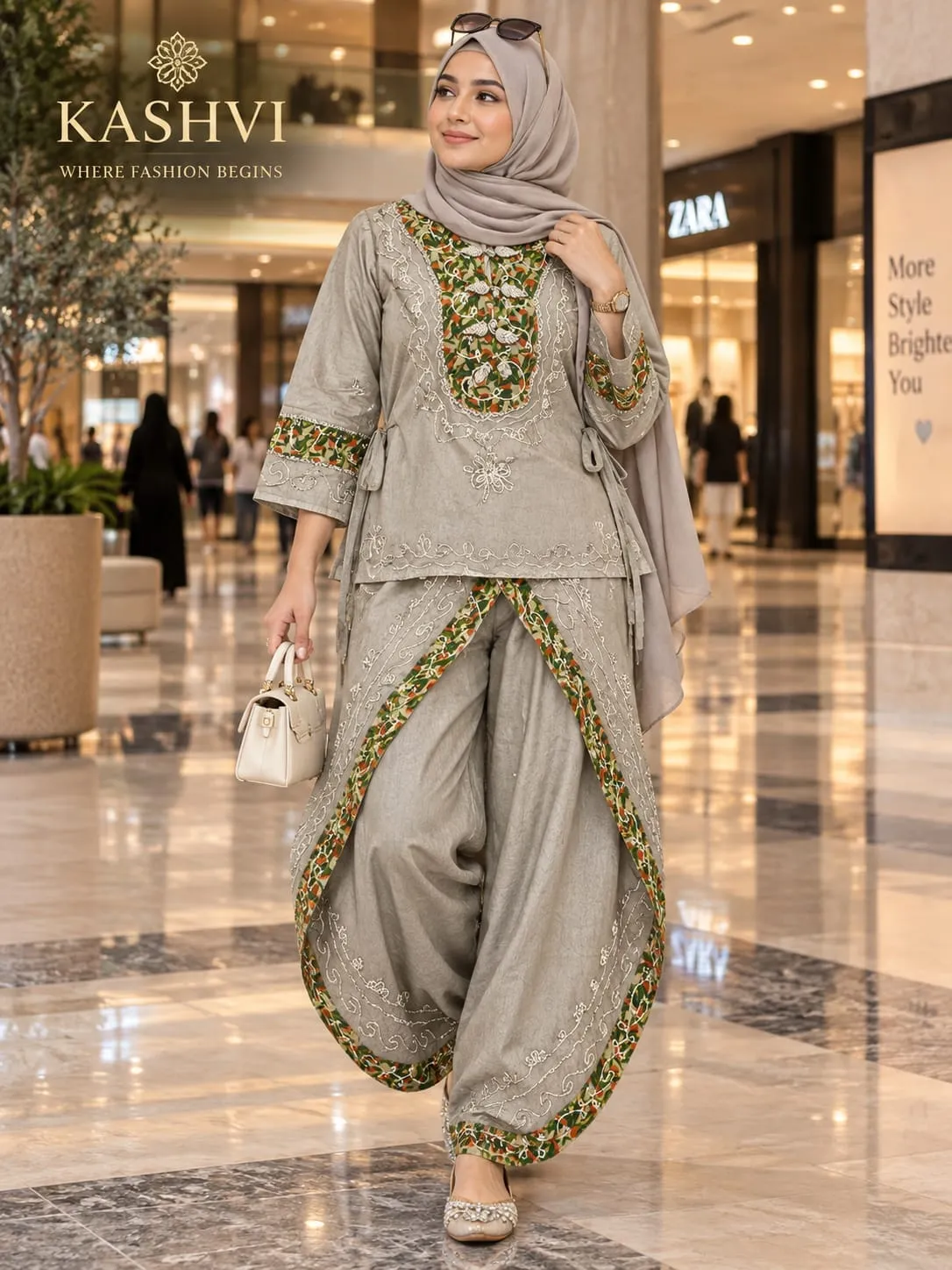 Women Rayon Dhoti Pajama Kurti Set with Embroidery | Readymade Tulip Dhoti Salwar Suit (Fits up to 44)