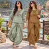 Women Rayon Dhoti Pajama Kurti Set with Embroidery | Readymade Tulip Dhoti Salwar Suit (Fits up to 44) - Image 3