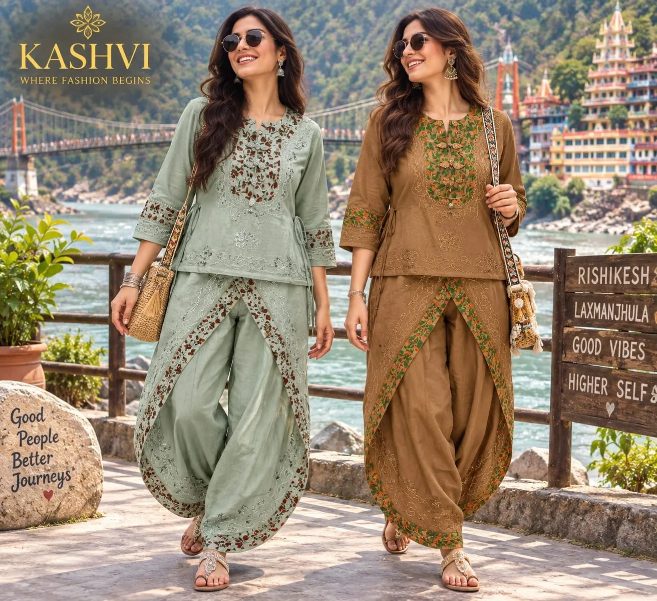 Women Rayon Dhoti Pajama Kurti Set with Embroidery | Readymade Tulip Dhoti Salwar Suit (Fits up to 44) - Image 3