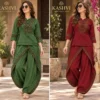 Women Rayon Dhoti Pajama Kurti Set with Embroidery | Readymade Tulip Dhoti Salwar Suit (Fits up to 44) - Image 4