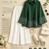 Women's Designer Embroidered Shirt with Stretchable Palazzo Set - Image 19