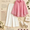 Women's Designer Embroidered Shirt with Stretchable Palazzo Set - Image 5