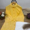 Women's Designer Embroidered Shirt with Stretchable Palazzo Set - Image 6